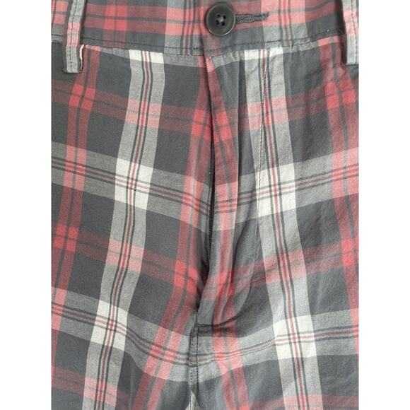 J Crew Plaid Gramercy Shorts Mens Size 36 Chino 100% Cotton Gray Pink - Picture 6 of 12